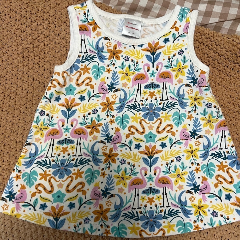 Hanna Andersson Multicolor Flamingo Tank Top 2T